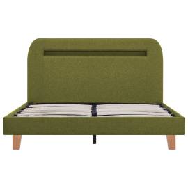 Cadru de pat cu led-uri, verde, 120 x 200 cm, material textil, 4 image