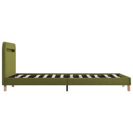 Cadru de pat cu led-uri, verde, 120 x 200 cm, material textil, 5 image