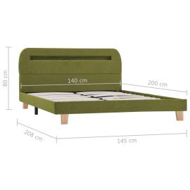 Cadru de pat cu led-uri, verde, 140 x 200 cm, material textil, 8 image