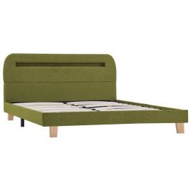Cadru de pat cu led-uri, verde, 140 x 200 cm, material textil, 3 image
