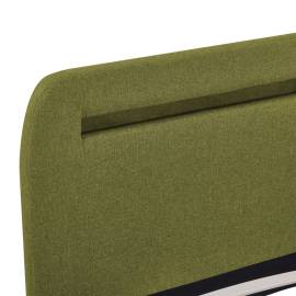 Cadru de pat cu led-uri, verde, 160 x 200 cm, material textil, 6 image