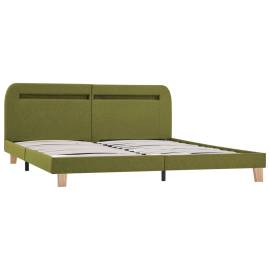 Cadru de pat cu led-uri, verde, 180 x 200 cm, material textil, 3 image