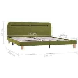 Cadru de pat cu led-uri, verde, 180 x 200 cm, material textil, 8 image