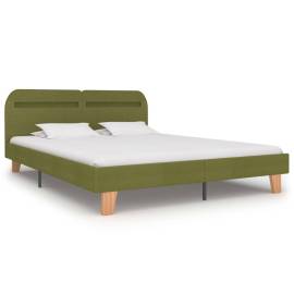 Cadru de pat cu led-uri, verde, 180 x 200 cm, material textil, 2 image