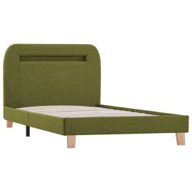 Cadru de pat cu led-uri, verde, 90 x 200 cm, material textil, 3 image