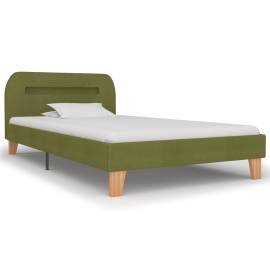 Cadru de pat cu led-uri, verde, 90 x 200 cm, material textil, 2 image