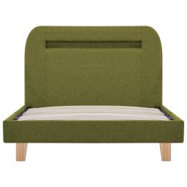 Cadru de pat cu led-uri, verde, 90 x 200 cm, material textil, 4 image