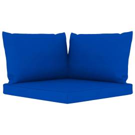 Canapea de grădină paleți, 2 locuri, perne albastre, lemn pin, 9 image