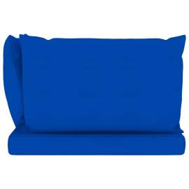 Canapea de grădină paleți, 2 locuri, perne albastre, lemn pin, 11 image