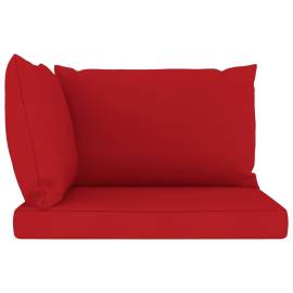 Canapea de grădină paleți, 2 locuri, perne roșii, lemn pin, 10 image