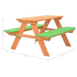 Masă cu bănci pentru picnic copii 89x79x50cm lemn masiv brad, 6 image