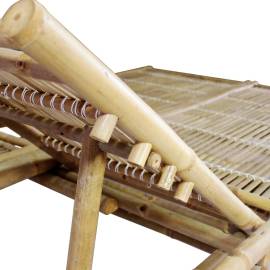Șezlong de 2 persoane cu perne,din bambus, 6 image