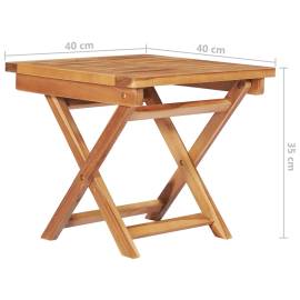 Șezlong cu pernă și masă, lemn masiv de tec, 11 image