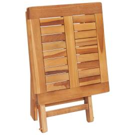 Șezlong cu pernă și masă, lemn masiv de tec, 5 image