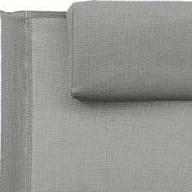 Șezlong cu pernă, gri, oțel și textilenă, 6 image