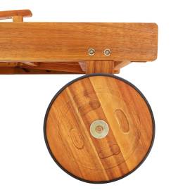 Șezlonguri, 2 buc., cu masă și perne, lemn masiv de acacia, 7 image