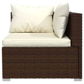 Canapea cu 3 locuri, cu perne, maro, poliratan, 6 image