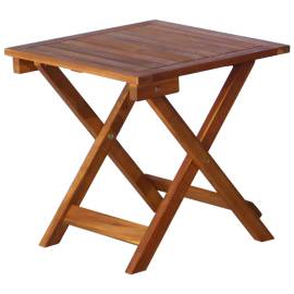 Șezlong cu masă, maro, lemn masiv de acacia, 9 image
