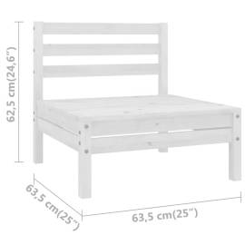 Canapea de mijloc pentru grădină, alb, lemn masiv de pin, 5 image