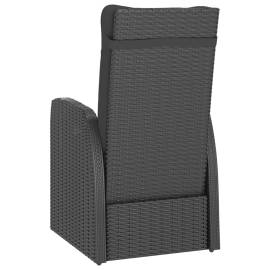 Set mobilier de exterior cu perne, 7 piese, negru, poliratan, 6 image