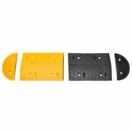 Prag limitator viteză galben și negru, 517x32,5x4 cm, cauciuc, 2 image