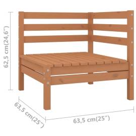 Canapele de colț de grădină, 2 buc., maro miere, lemn masiv pin, 6 image