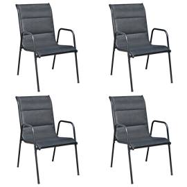 Set mobilier de exterior, 5 piese, negru, oțel, 5 image