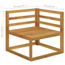 Set mobilier de grădină cu perne 5 piese crem lemn masiv acacia, 10 image