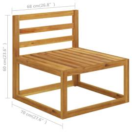 Set mobilier de grădină cu perne 5 piese crem lemn masiv acacia, 11 image