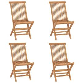 Set de mobilier de exterior pliabil, 5 piese, lemn masiv de tec, 7 image