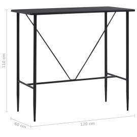 Masă de bar, negru, 120 x 60 x 110 cm, mdf, 6 image