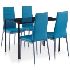 Set mobilier de bucătărie, 5 piese, albastru