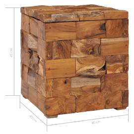 Taburet de depozitare, lemn masiv de tec, 7 image