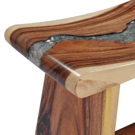 Taburet din lemn masiv de suar și polirășină, 6 image