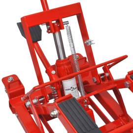 Cric hidraulic pentru motocicletă/atv, 680 kg, roșu, 2 image