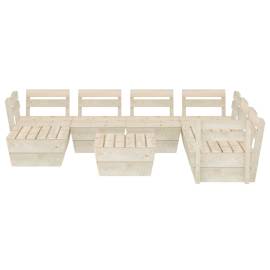 Set mobilier de grădină din palet 8 piese lemn de molid tratat, 3 image