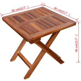 Șezlonguri cu masă, 2 buc., lemn masiv de acacia, 11 image