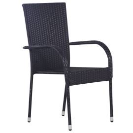 Set mobilier de grădină,negru, 9 piese, 3 image