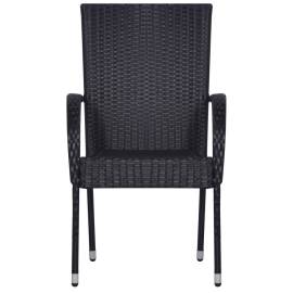 Set mobilier de grădină,negru, 9 piese, 4 image