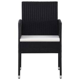 Set mobilier pentru grădină, 7 piese, negru, 5 image