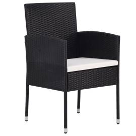 Set mobilier pentru grădină, 7 piese, negru, 4 image