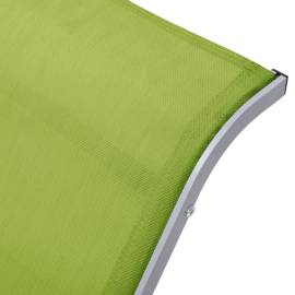 Șezlong, verde, textilenă și aluminiu, 6 image