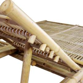 Șezlong de 2 persoane, cu perne, bambus, 6 image