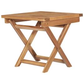 Șezlong de soare pliabil cu masă, lemn masiv de tec, 8 image