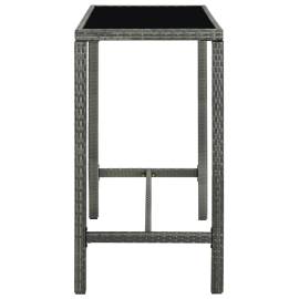 Set mobilier bar de grădină cu perne, 7 piese, gri, poliratan, 5 image