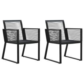 Set mobilier de exterior, 3 piese, negru, ratan pvc, 6 image