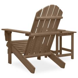 Scaun de grădină adirondack cu masă, maro, lemn masiv de brad, 4 image