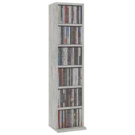 Dulap cd-uri, gri beton, 21x20x88 cm, lemn compozit, 3 image