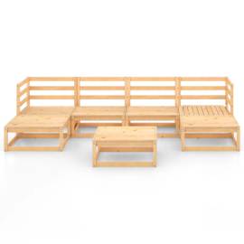 Set mobilier de grădină, 7 piese, lemn masiv de pin, 3 image