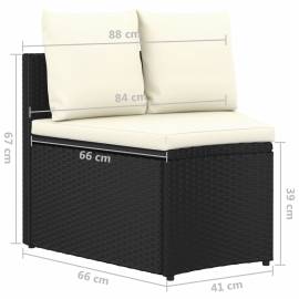 Set mobilier de grădină cu perne, 5 piese, negru, poliratan, 11 image